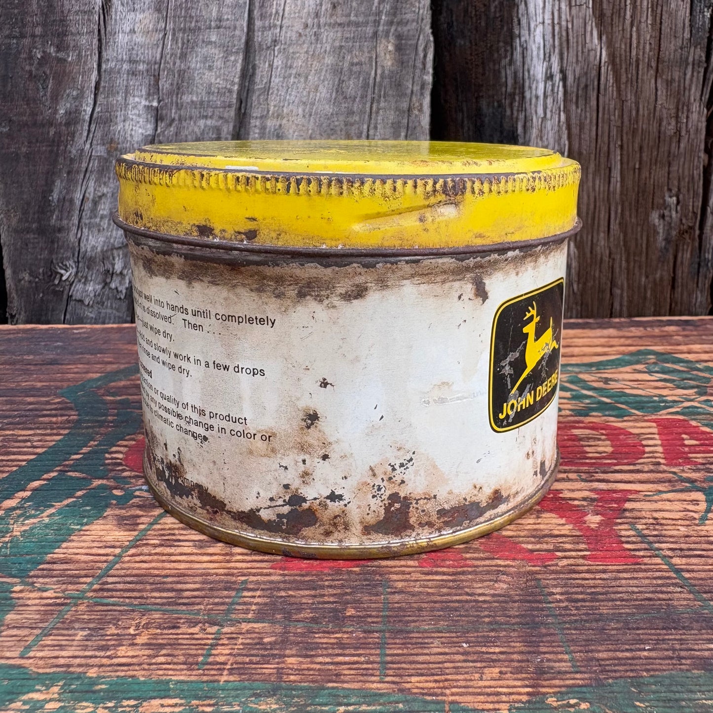 【1950s USA Vintage】 JOHN DEERE Antiseptic Hand Cleaner Tin Can