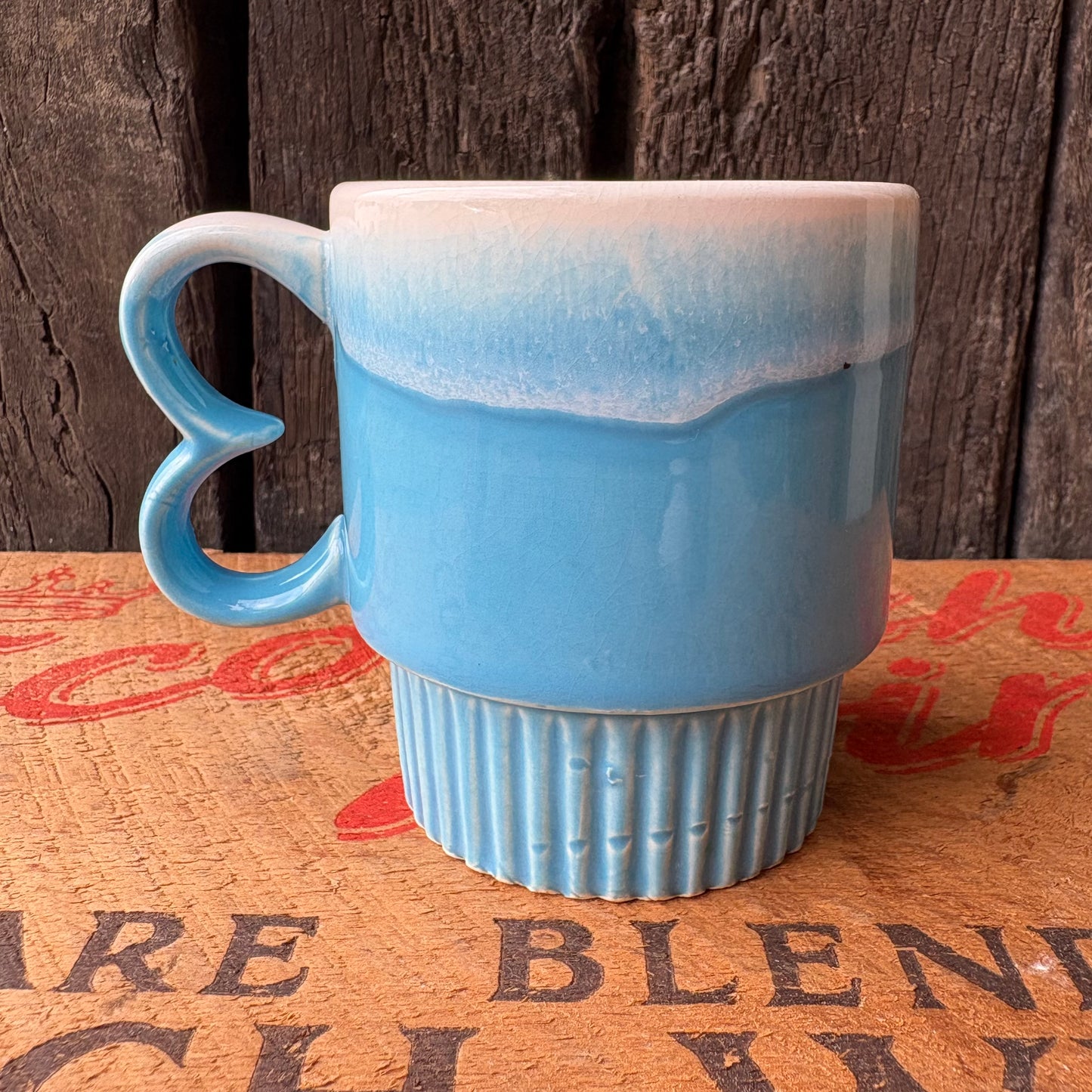 【1970s JAPAN Vintage】mugcup Blue