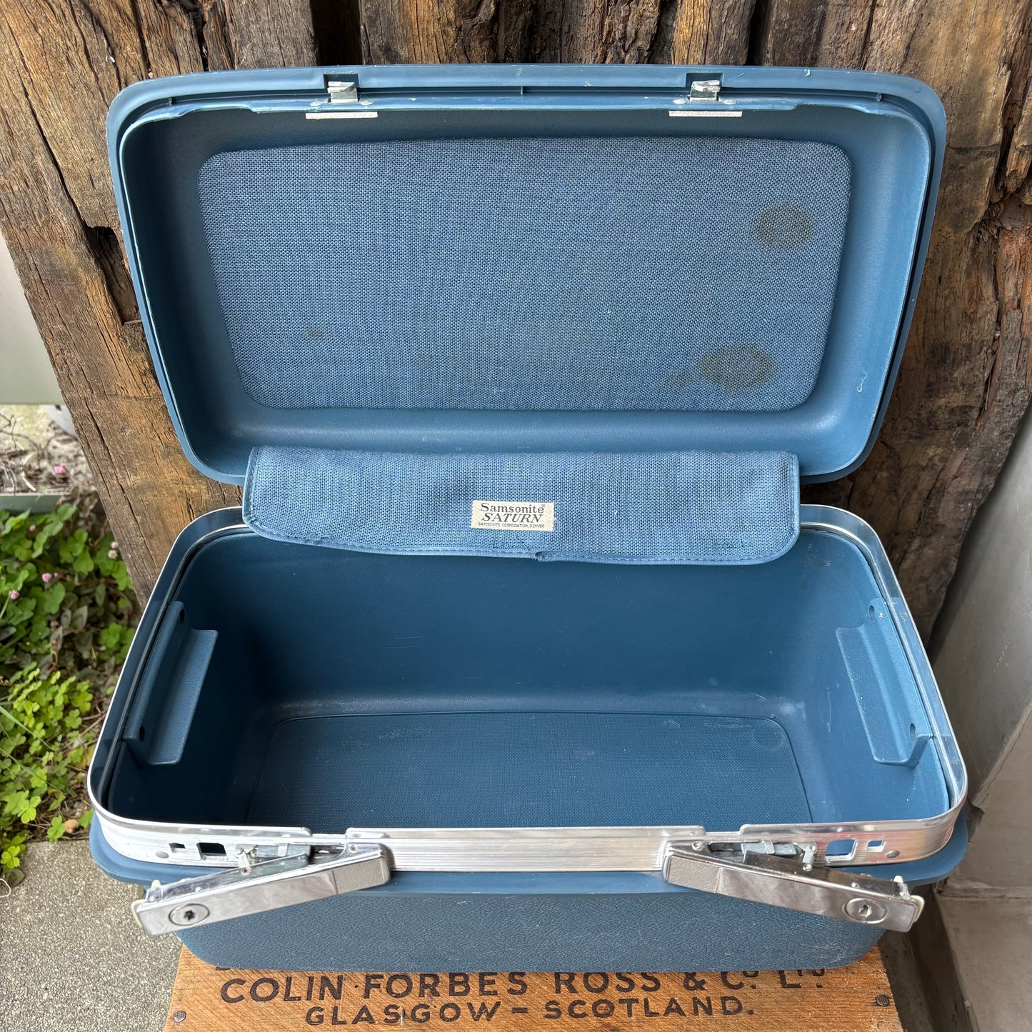 【1960s-1970s USA vintage】Samsonite Train Case Blue