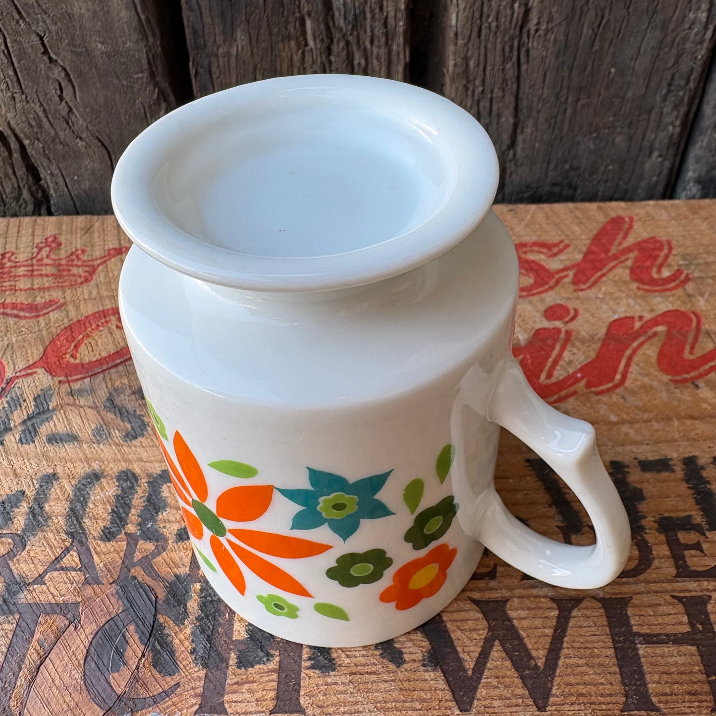 【1970s JAPAN vintage】Retro Flower Footed Mug