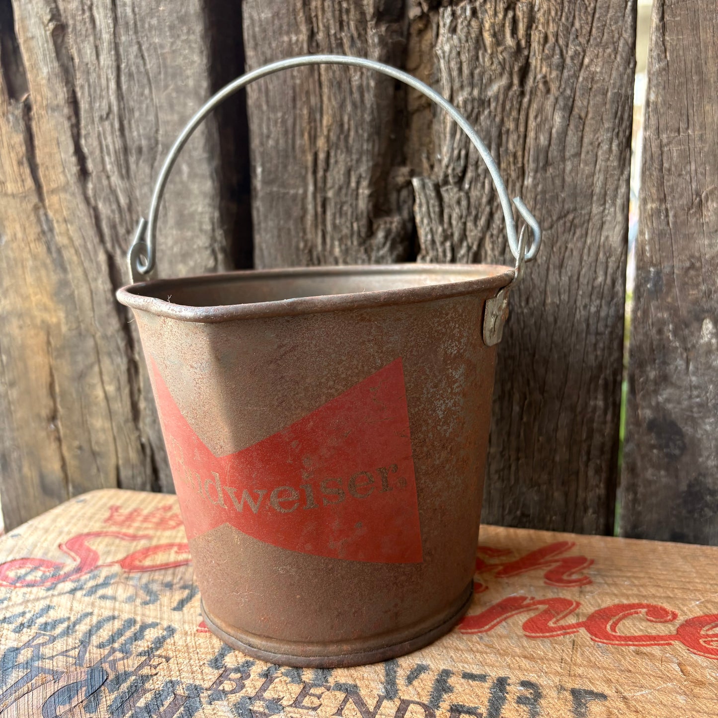 【1970s USA vintage】Budweiser Advertising Metal Bucket