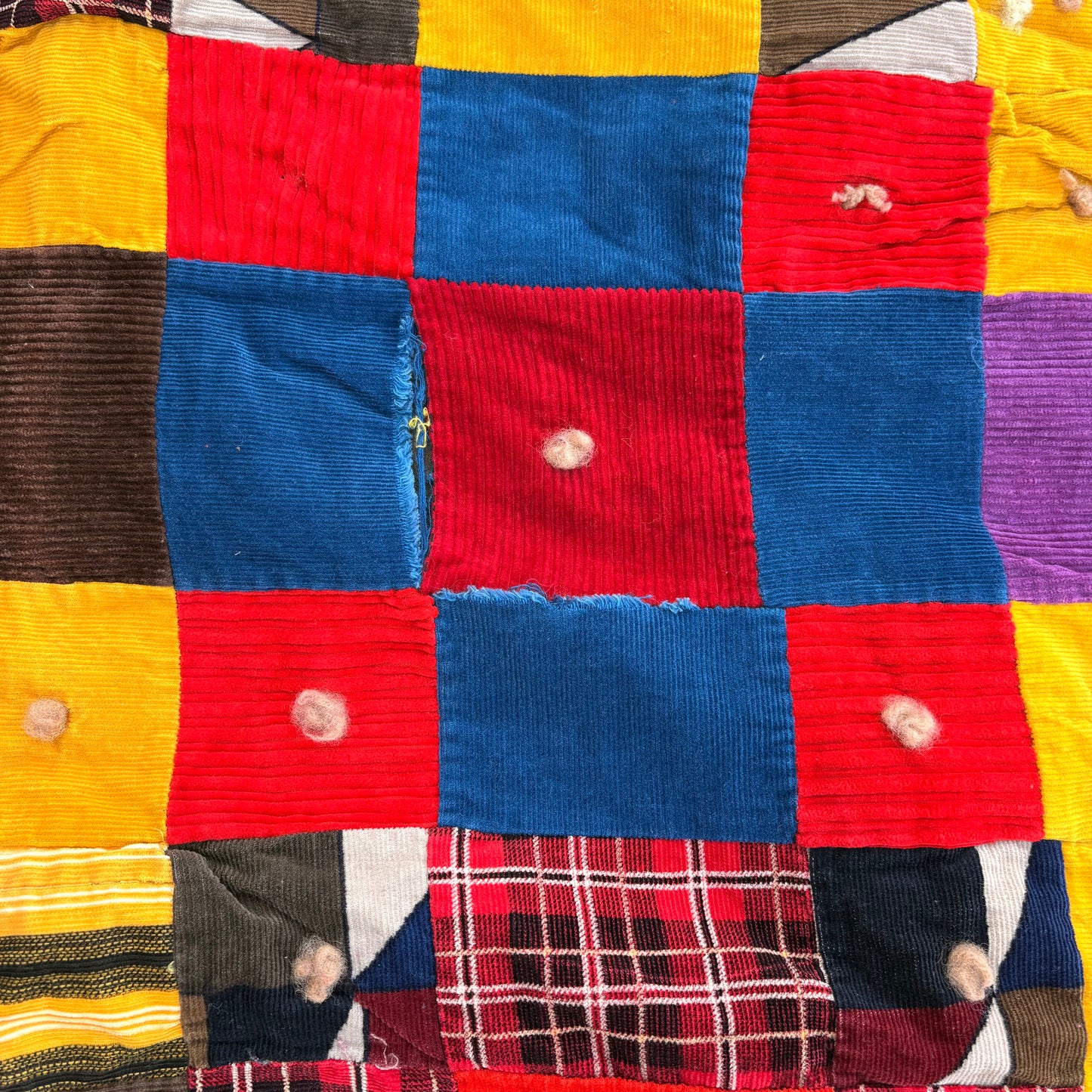 【USA Vintage】 Handmade Patchwork Quilt Blanket