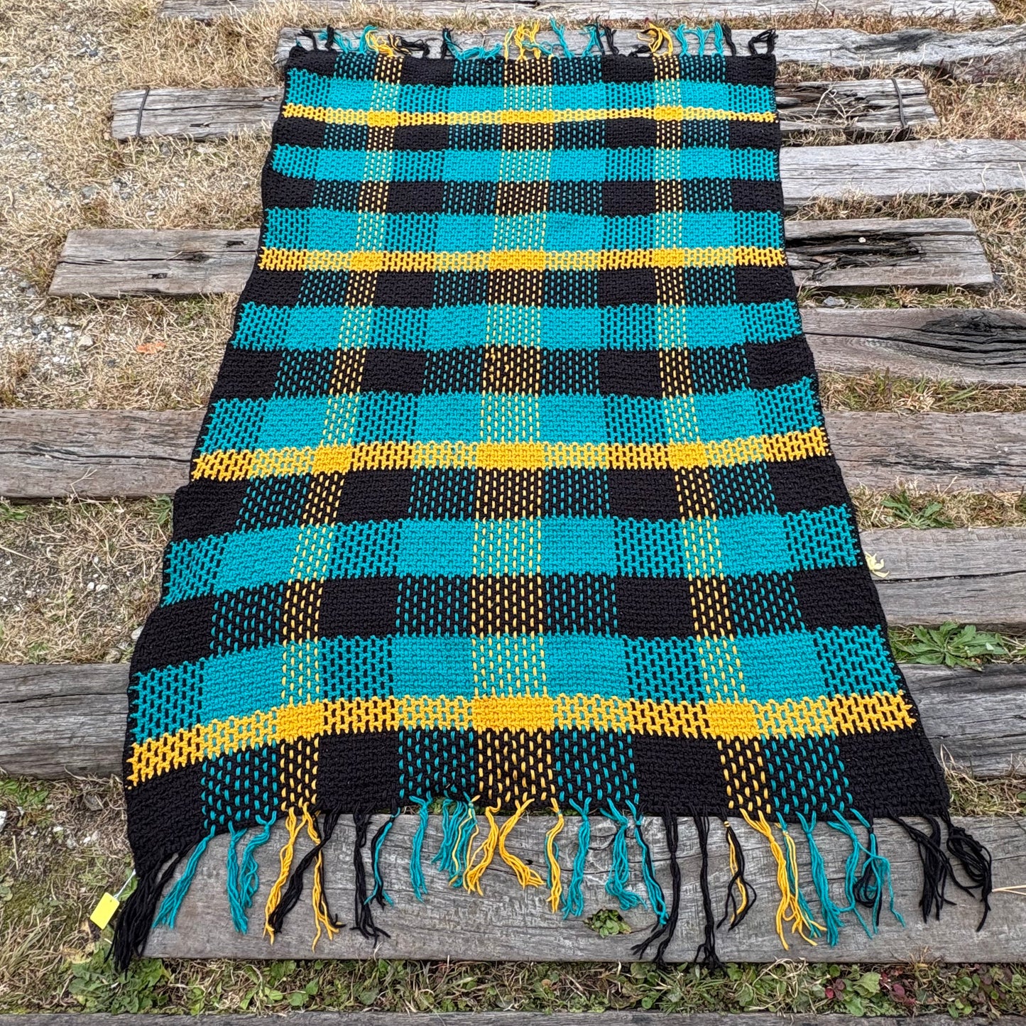 【 USA vintage】granny blanket check pattern