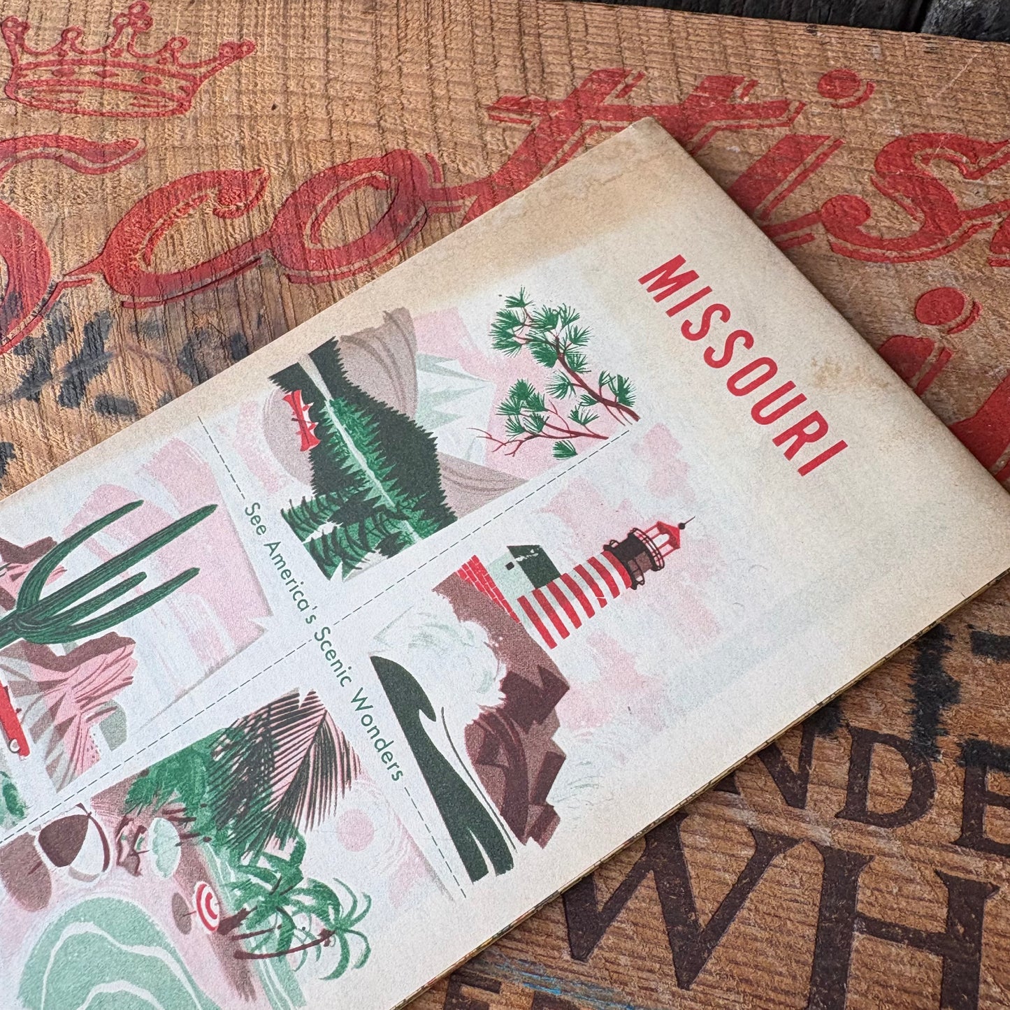 【1950s60s USA vintage】Sinclair Missouri Illustrated Road Map