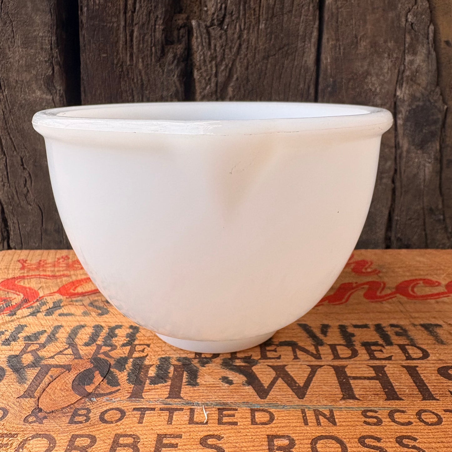 【USA vintage】GLASBAKE Sunbeam Milk Glass Mixing Bowl