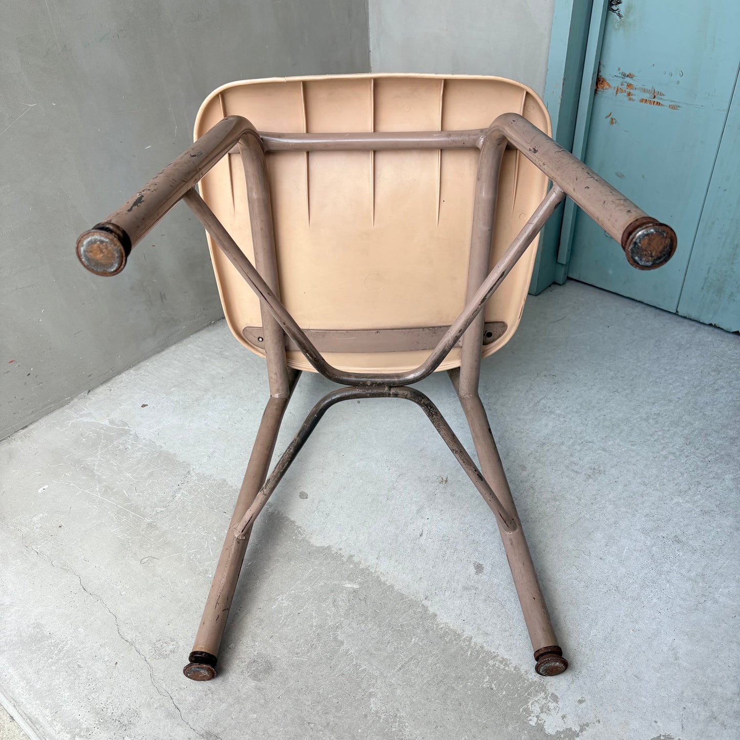 【1960s-1970s USA vintage】 School Chair Ivory