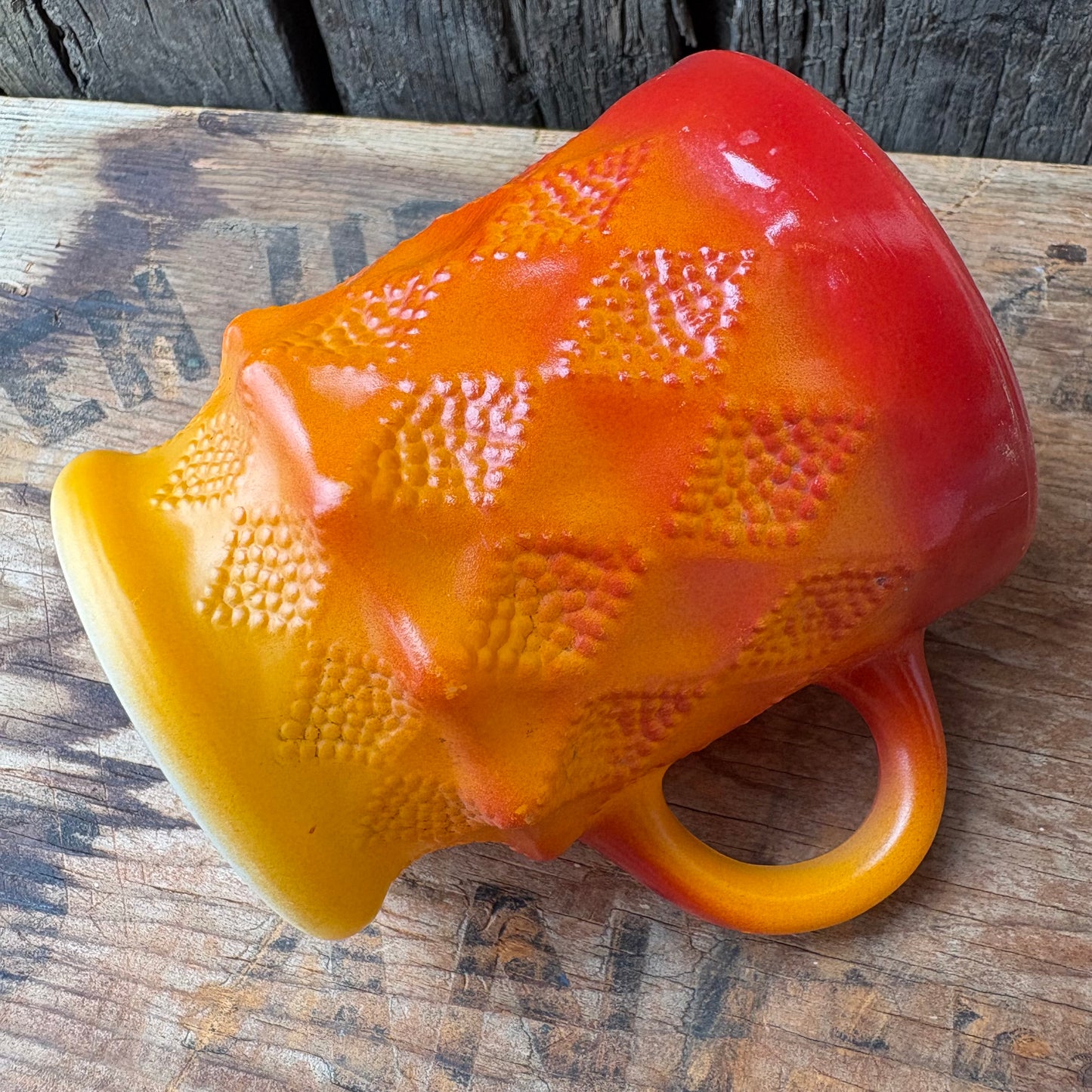 【1960s-1976 USA vintage】Fire-King Kimberley mug Orange