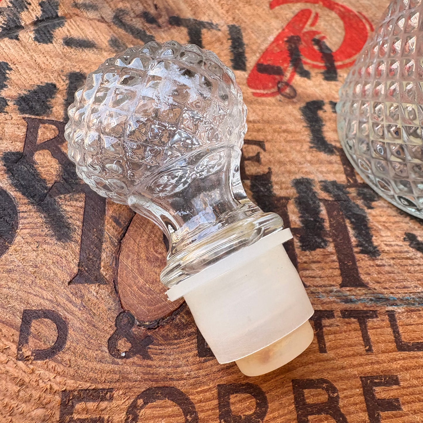 【1970s USA vintage】AVON Glass Bottle Diamond Cut Perfume Bottl