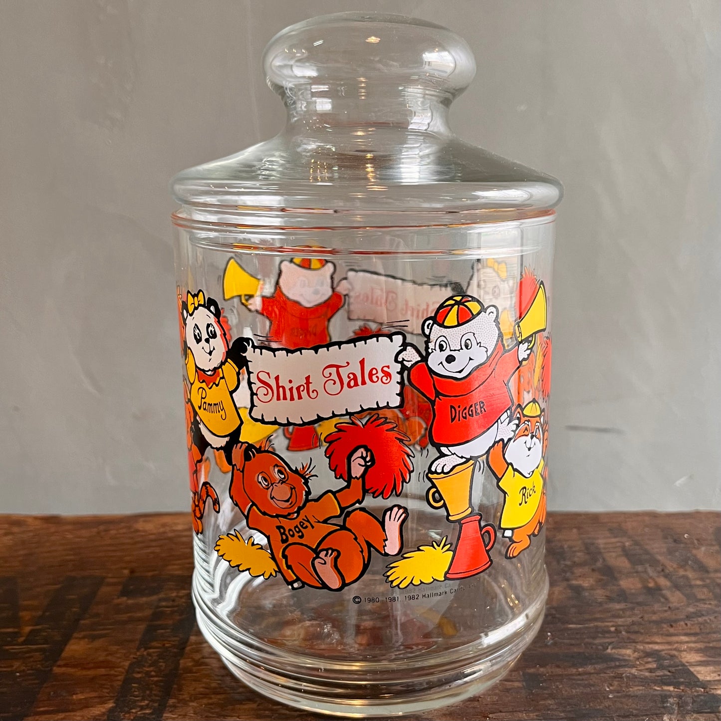 【USA 80s】Hallmark 
Shirt Tales Glass Candy Jar ガラスジャー