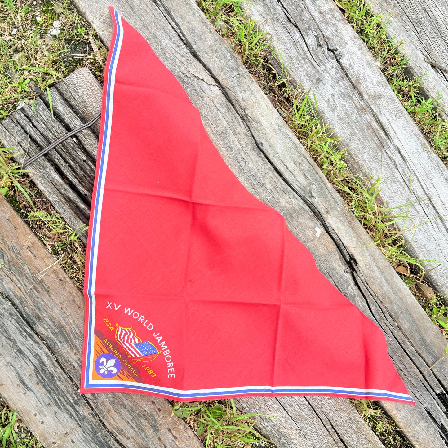 【1980s Canada vintage】BSA XV World Jamboree 1983 Alberta Canada Bandana