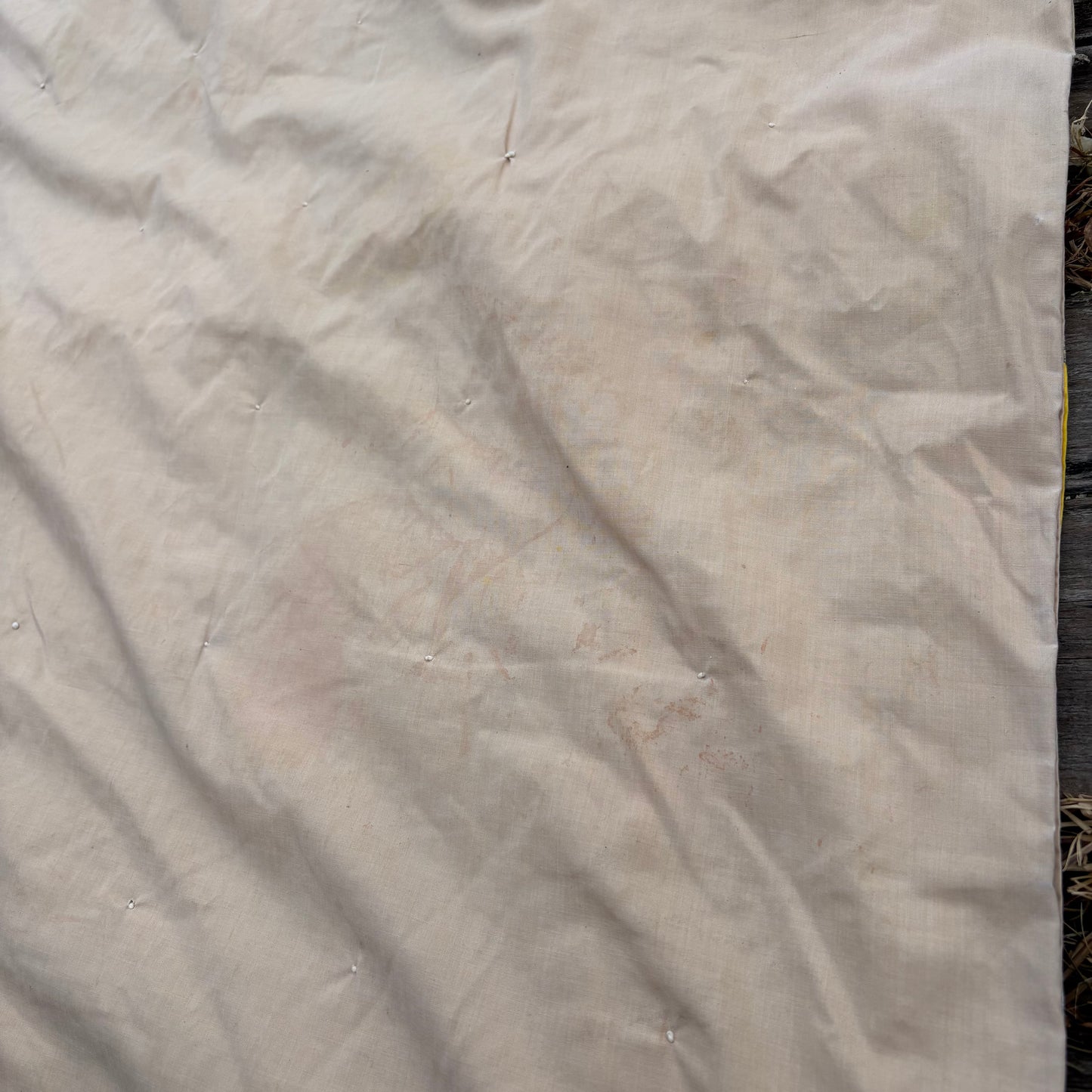 【1950s USA vintage】Feedsack Fabric Patchwork Quilt