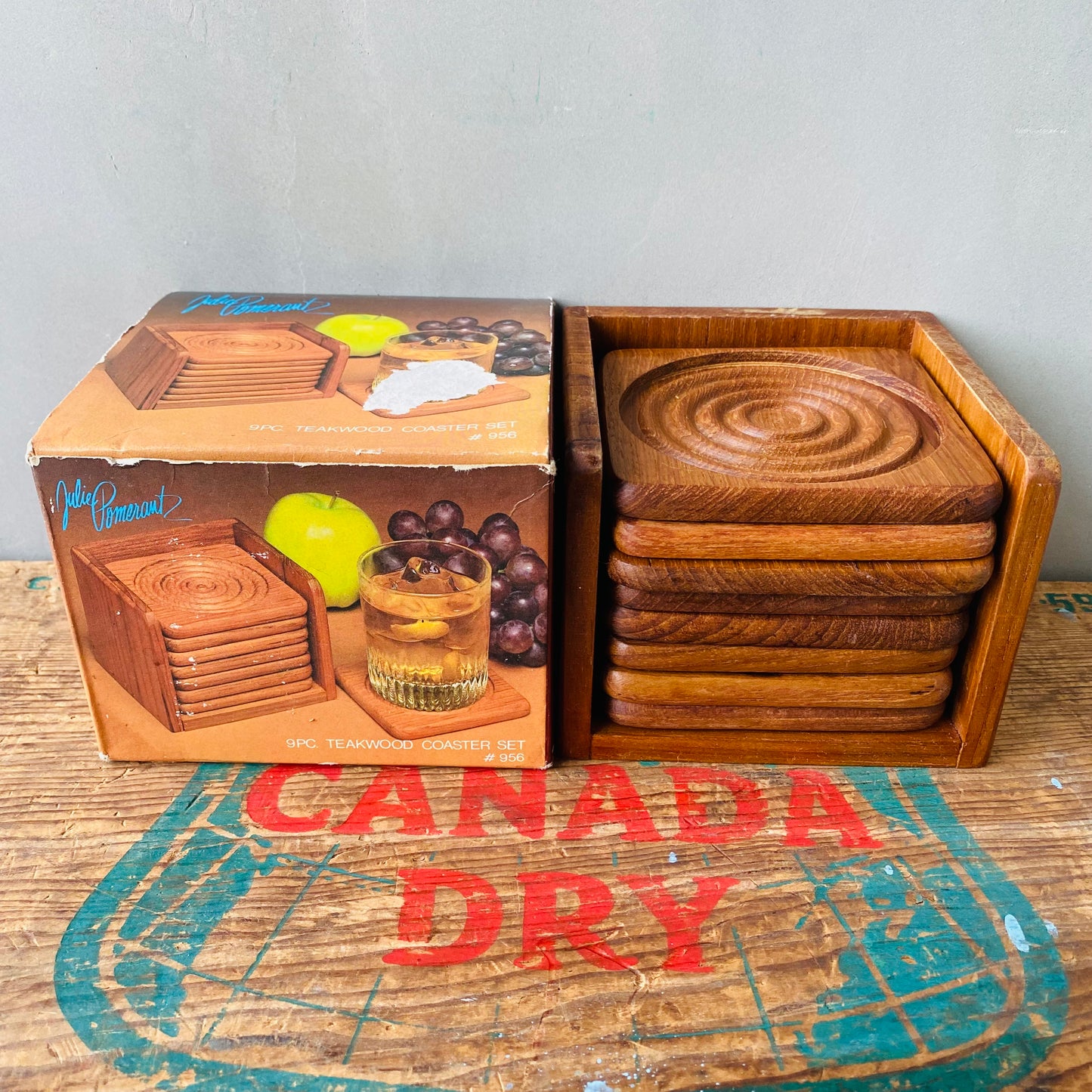 【vintage】GOOD WOOD coaster set