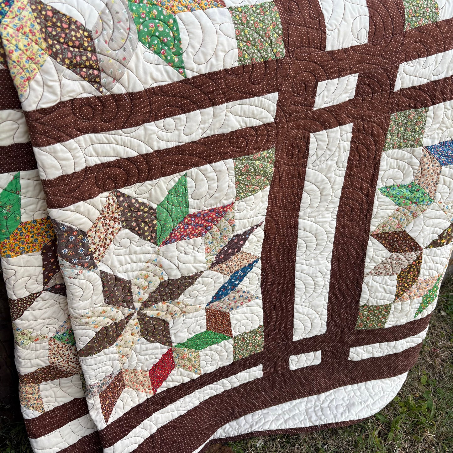 【USA vintage】feed sack antique quilt