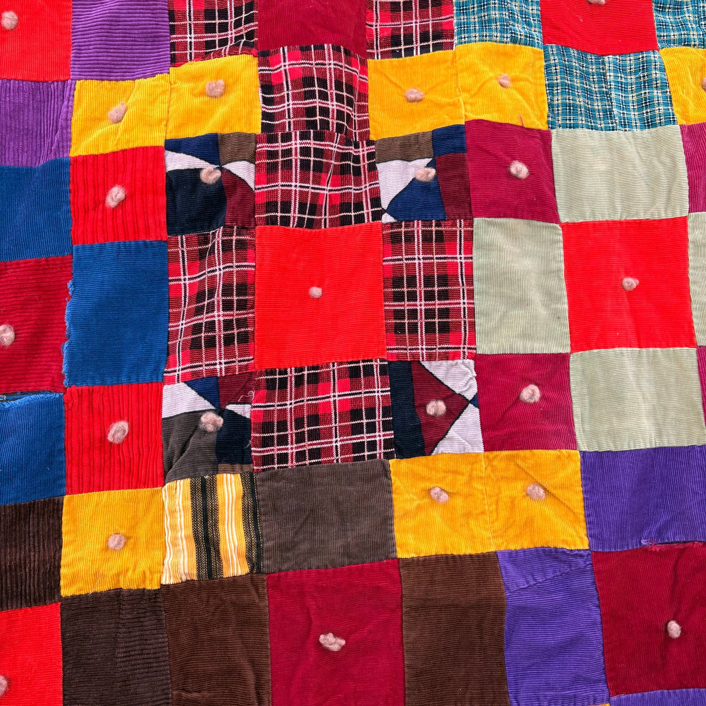 【USA Vintage】 Handmade Patchwork Quilt Blanket