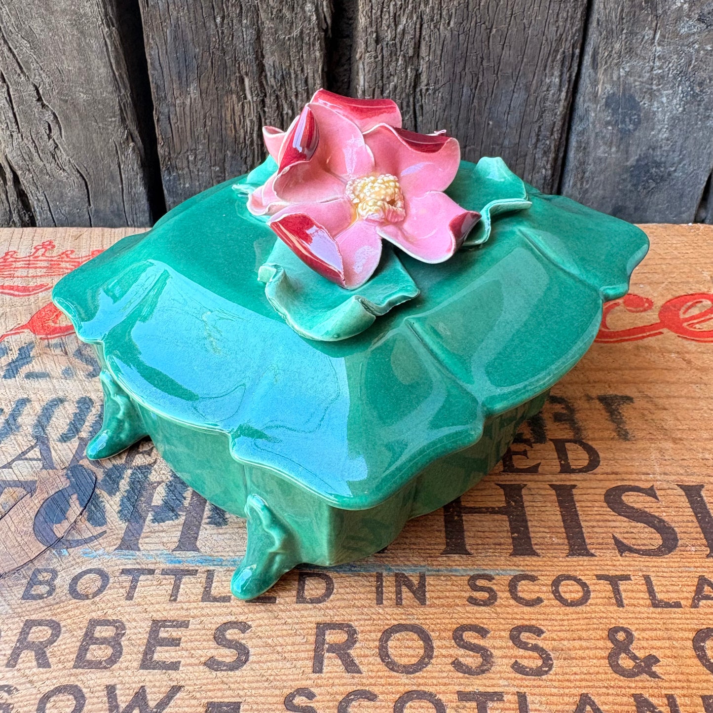 【1940s-1950s USA vintage】Johannes Brahm California Ceramic Box