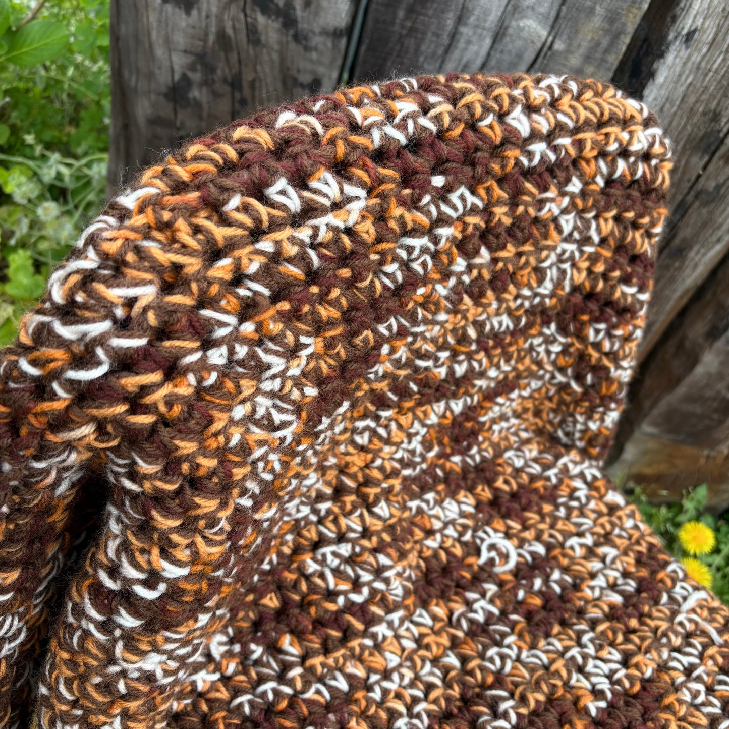 【USA vintage】Granny Blanket Brown Mix