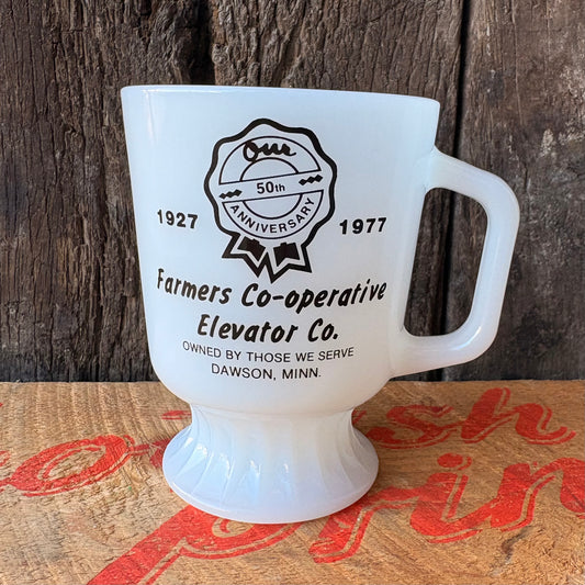 【1970s USA vintage】Fire-King Farmers Co-op Advertising Mug