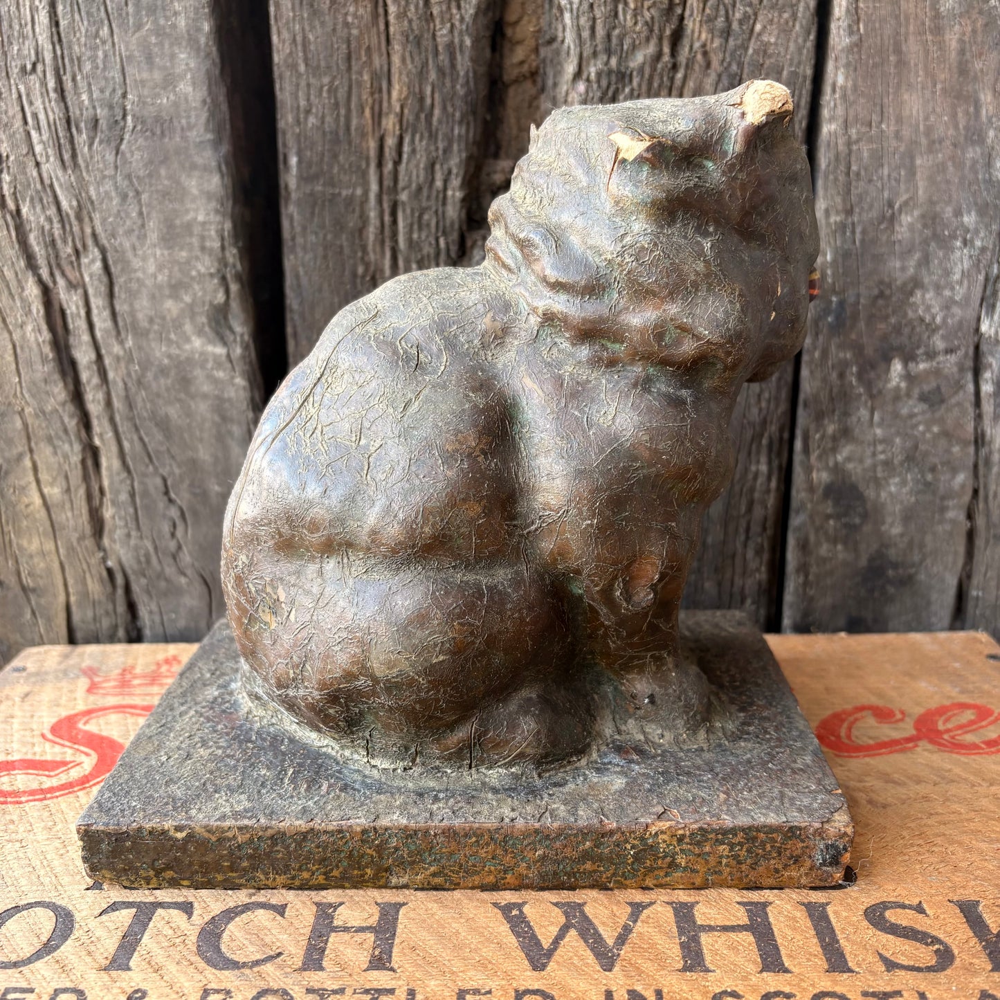 【1940s USA vintage】Chalkware Cat figure