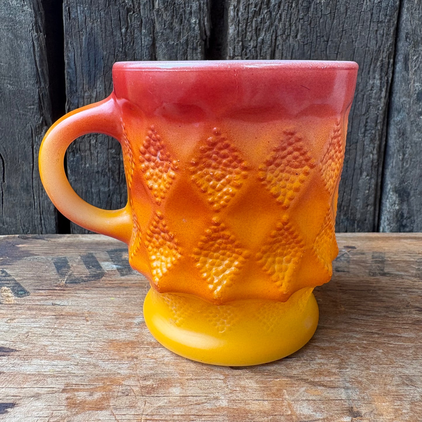 【1960s-1976 USA vintage】Fire-King Kimberley mug Orange