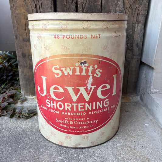 【1950s USA vintage】Swift’s Jewel Shortening 48 Pounds Tin Can