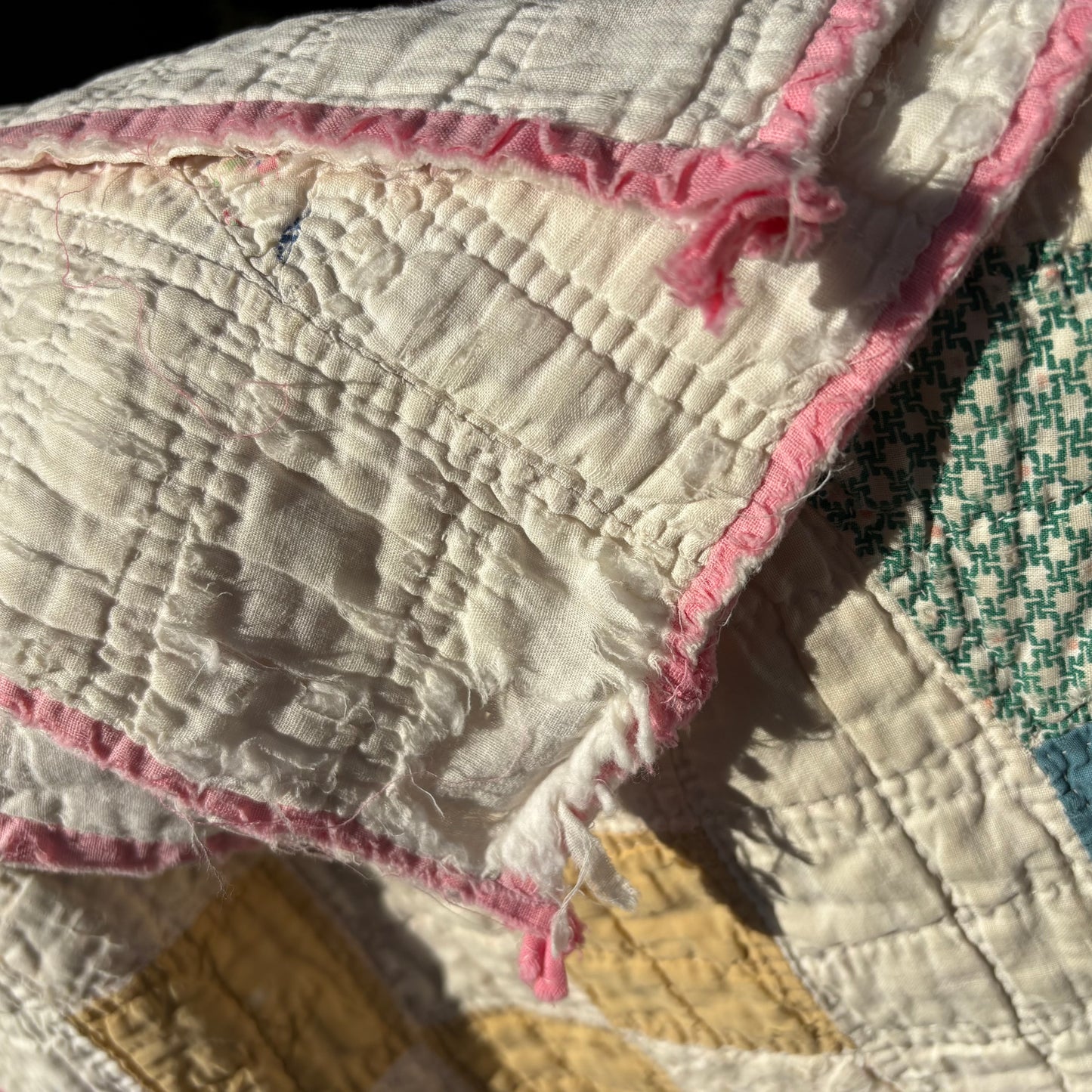 【USA vintage】feed sack antique quilt