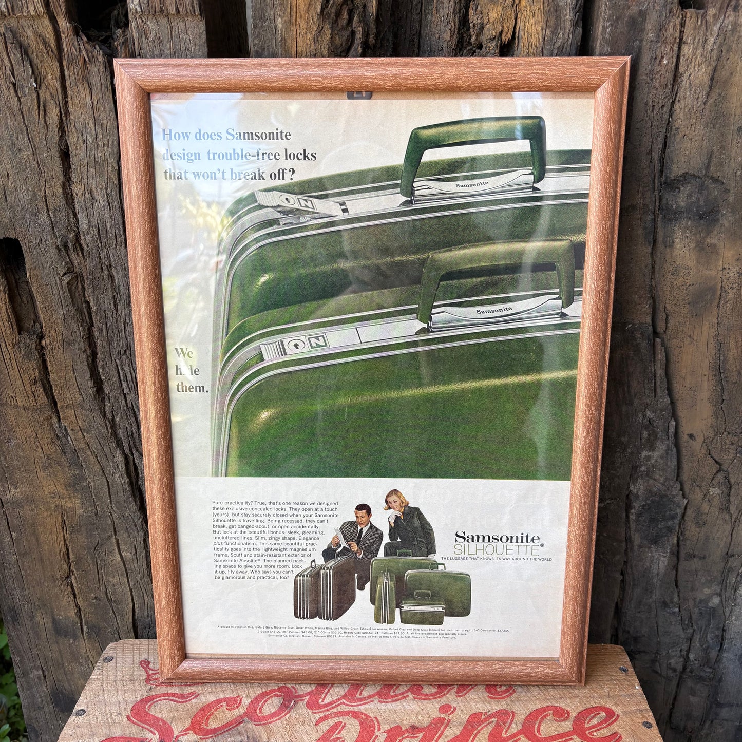 【1967 USA Vintage】 LIFE Magazine Framed Ads Samsonite