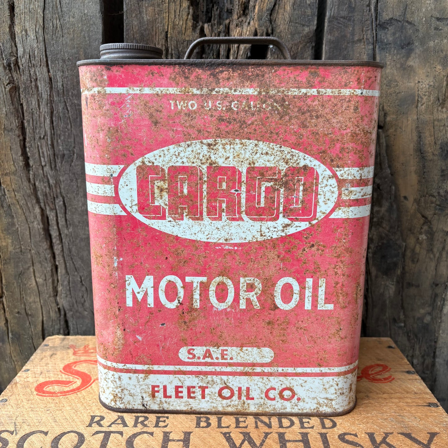 【USA vintage】Fleet Oil Co. CARGO MOTOR OIL Can