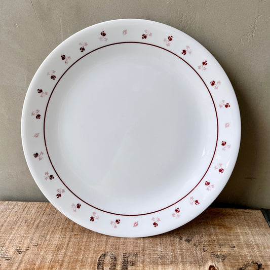 【80s Vintage】Corelle Burgundy Rose Plate