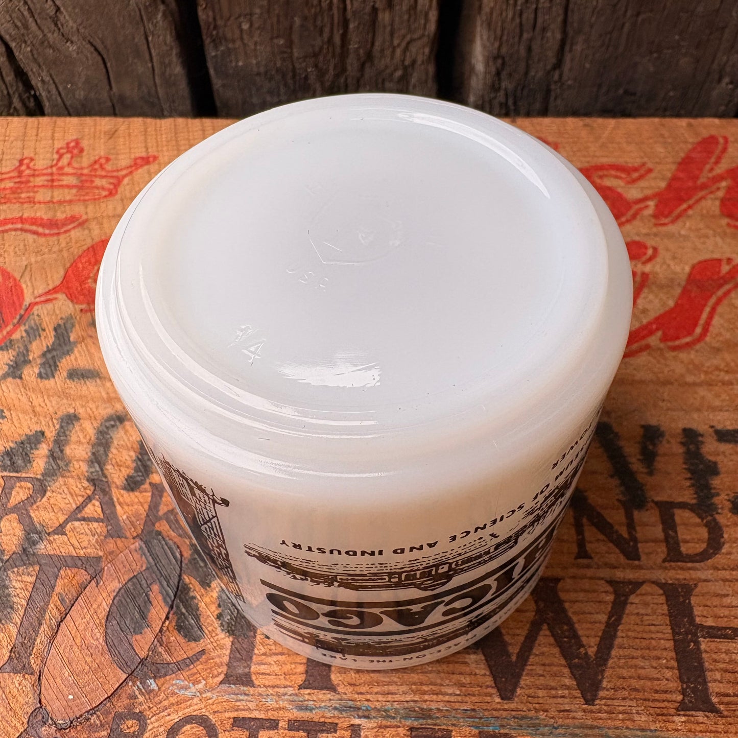 【USA vintage】FEDERAL Glass CHICAGO Milk Glass Mug