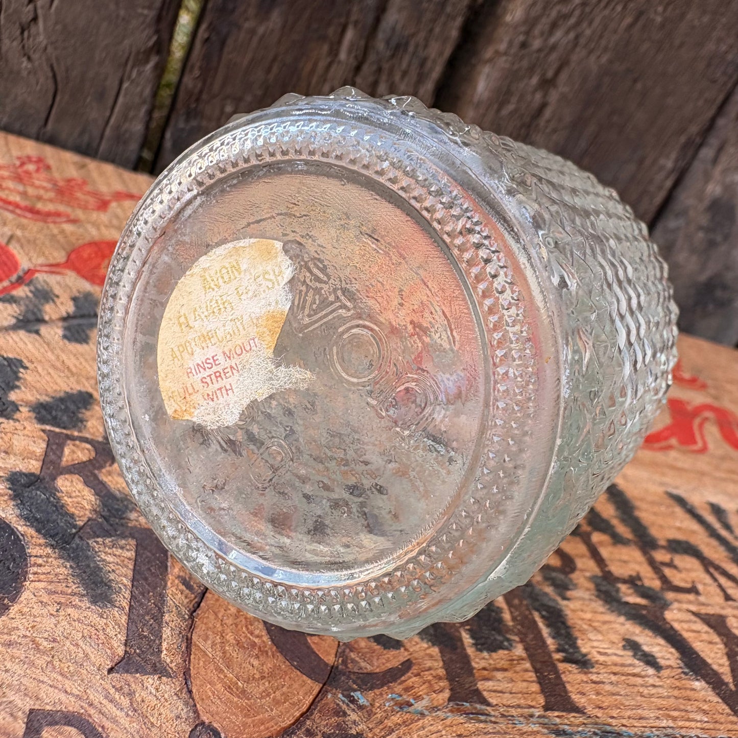 【1970s USA vintage】AVON Glass Bottle Diamond Cut Perfume Bottl