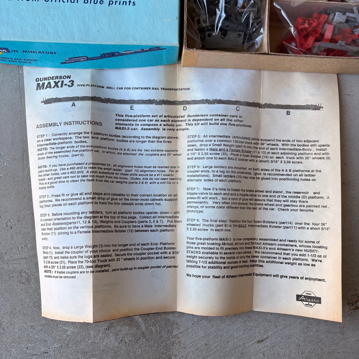 【USA vintage】Athearn APC STACK TRAIN 48’ Well Car HO Scale Kit