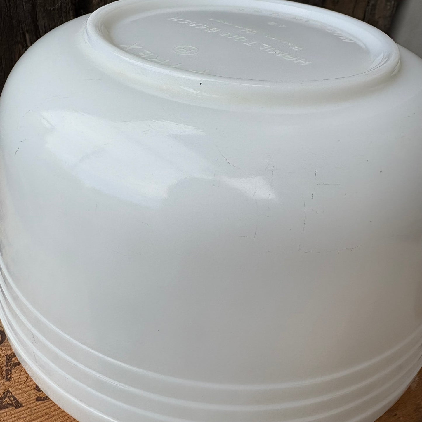 【1950s USA vintage】PYREX × HAMILTON BEACH Milk Glass Bowl