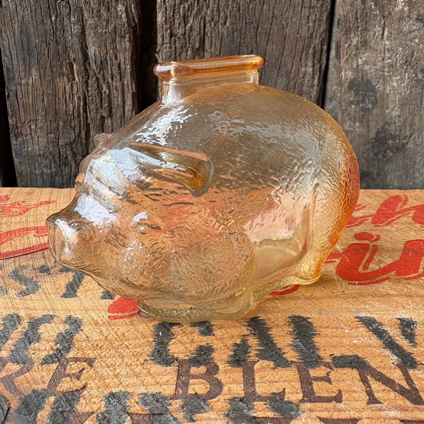 【1950s-1980s USA vintage】Anchor Hocking Glass Piggy Bank