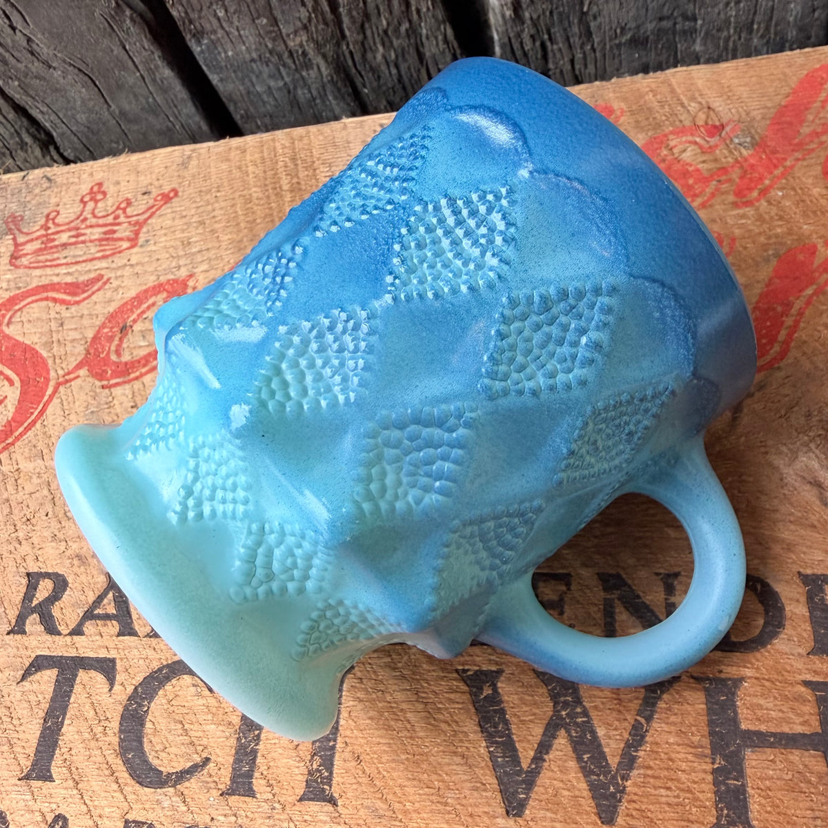 【1960s-1976 USA vintage】Fire-King Kimberley mug Blue