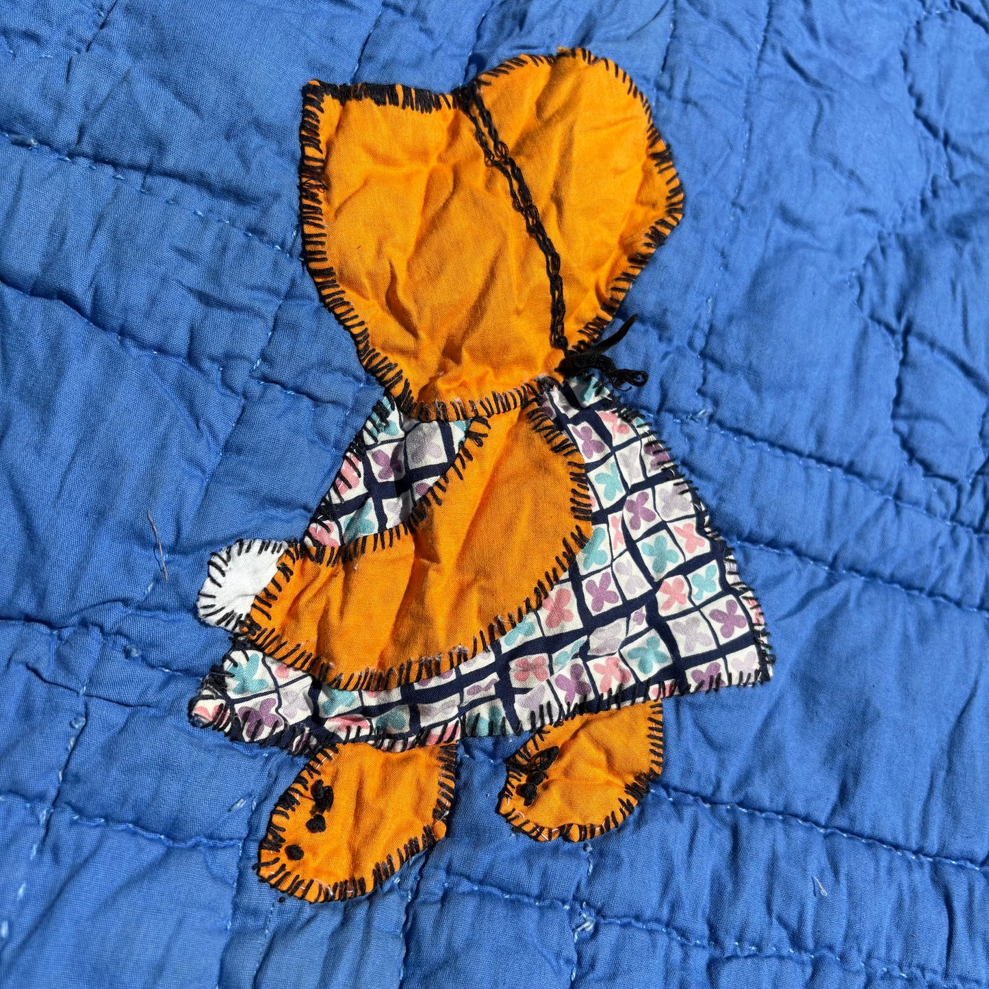 【1920s-1930s USA vintage】Sunbonnet Sue Feed Sack Quilt