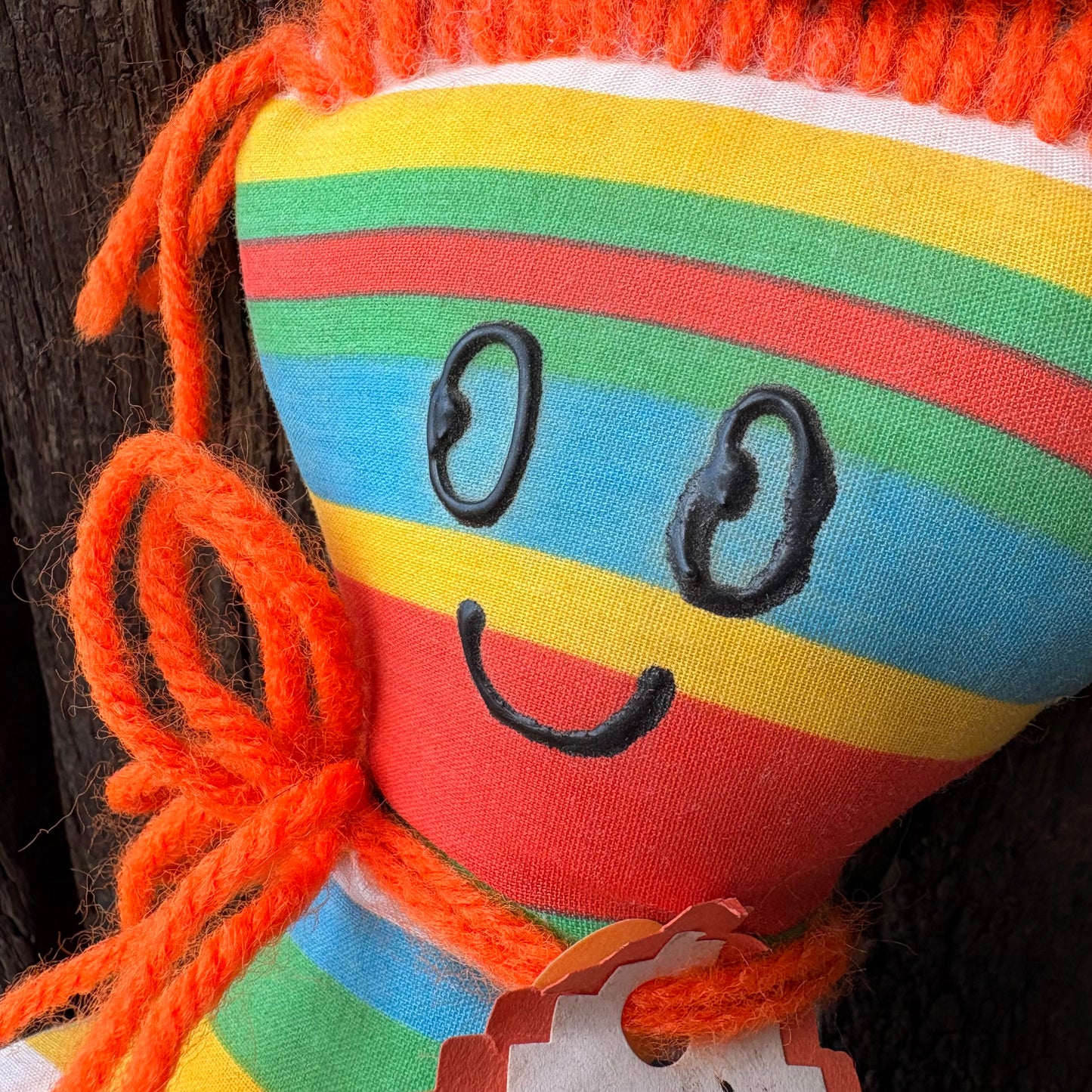 【USA vintage】Rainbow Handmade Message Doll