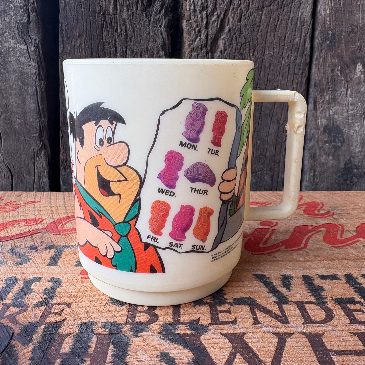 【1980s USA vintage】The Flintstones Vitamins Promotional Plastic Mug