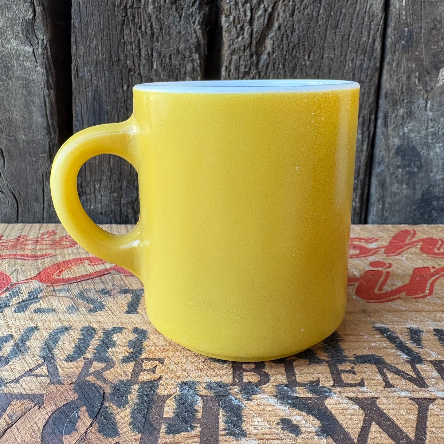 【USA vintage】HAZEL ATLAS mug cup Mustard yellow
