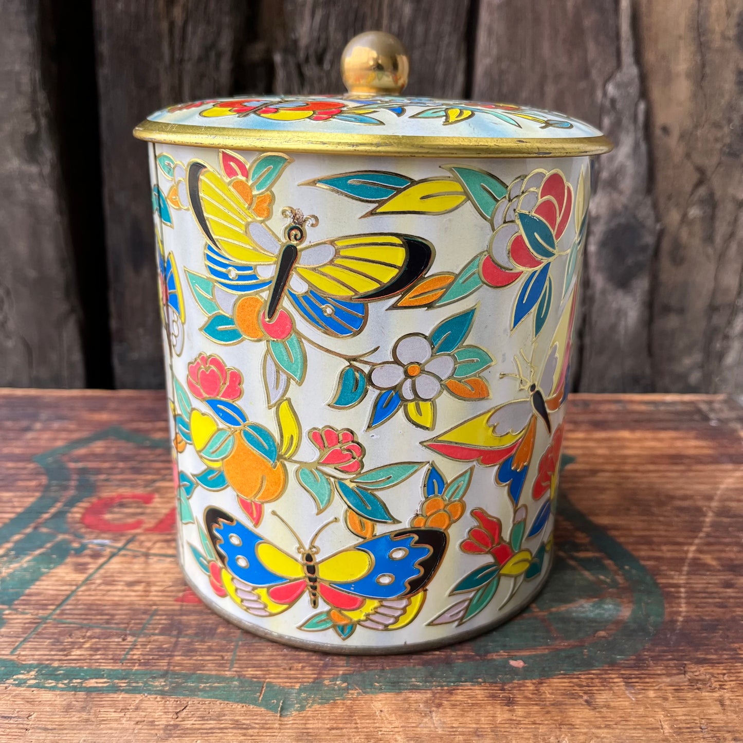 【England vintage】Daher Butterfly Tin Can