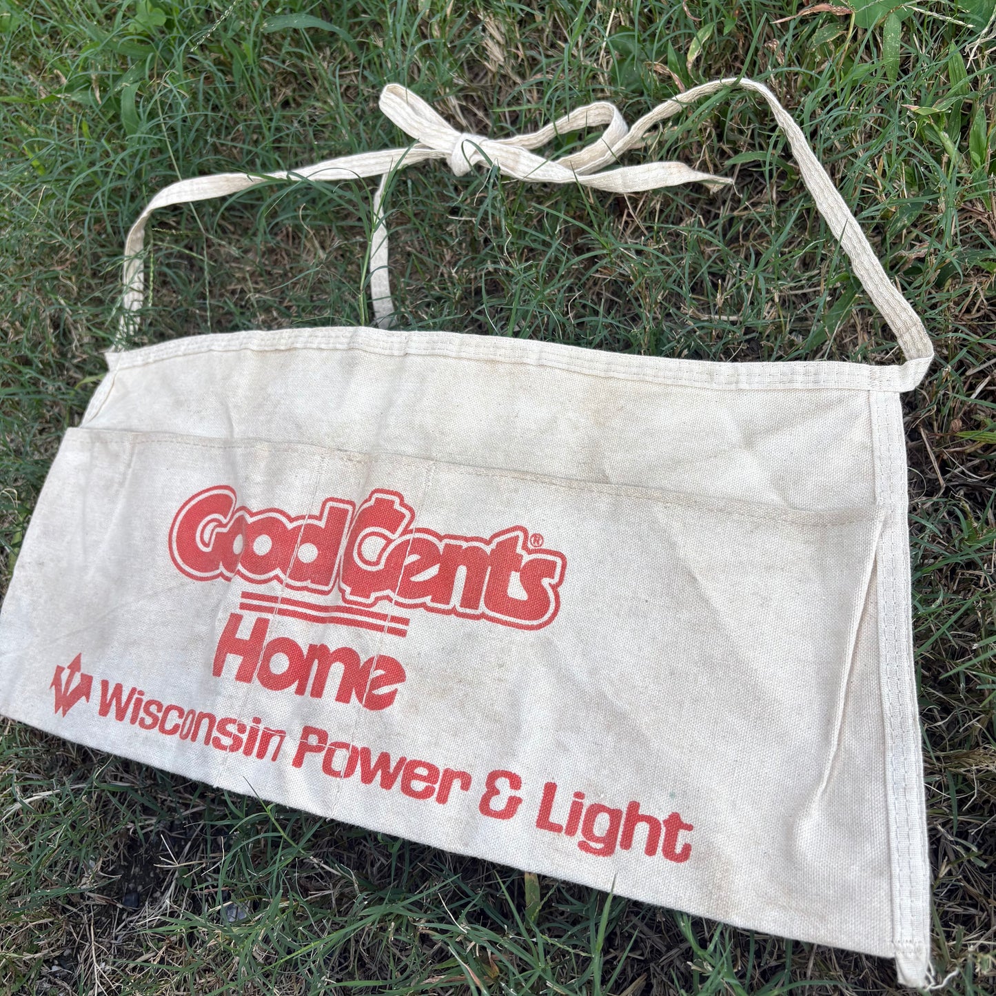 【1960s-1970s USA vintage】Wisconsin Power & Light Advertising Work Apron