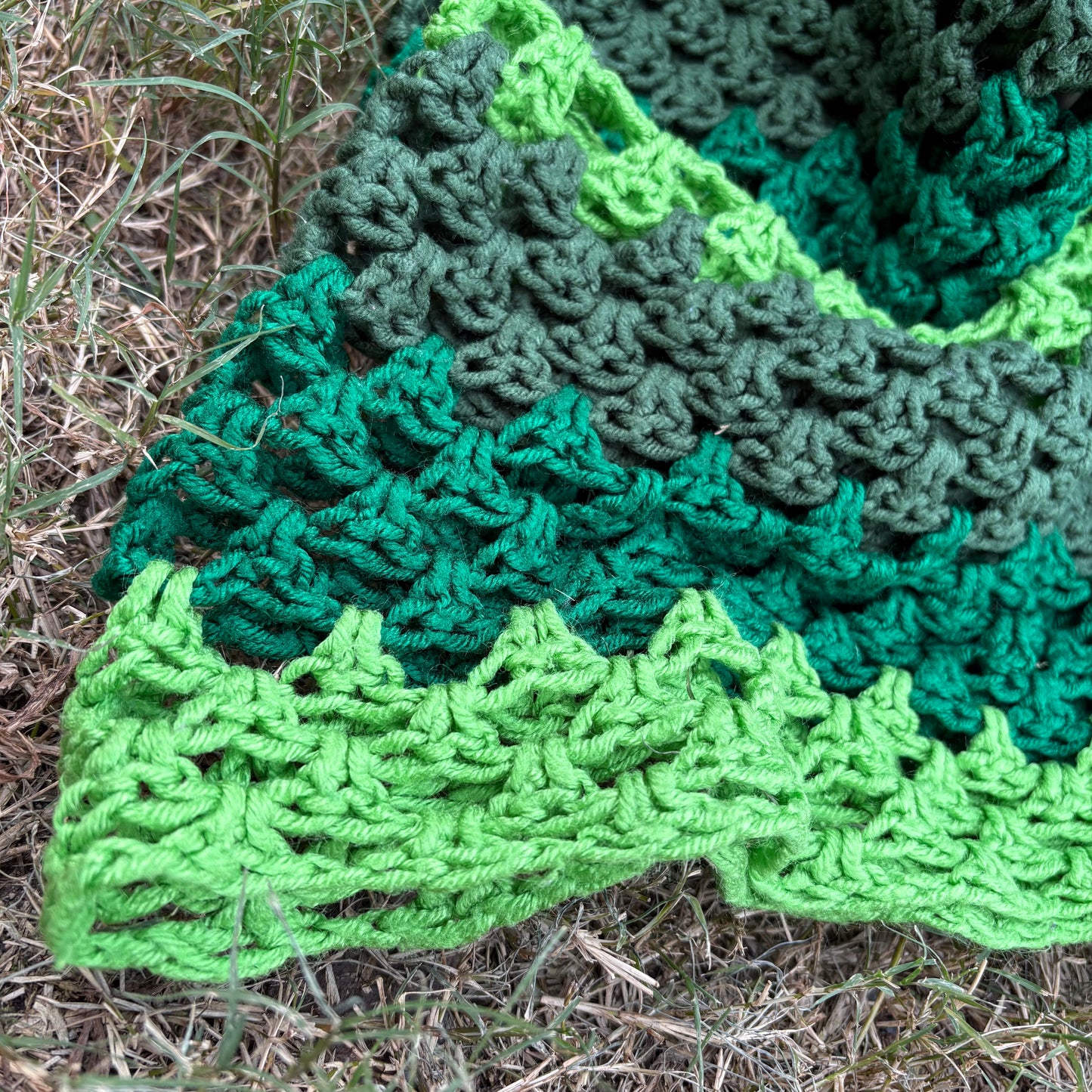 【USA vintage】granny blanket Green