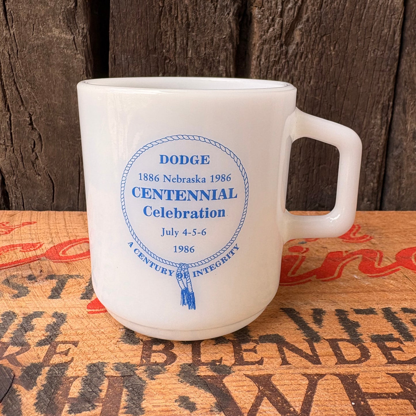 【1986 USA vintage】GALAXY DODGE Milk Glass Mug