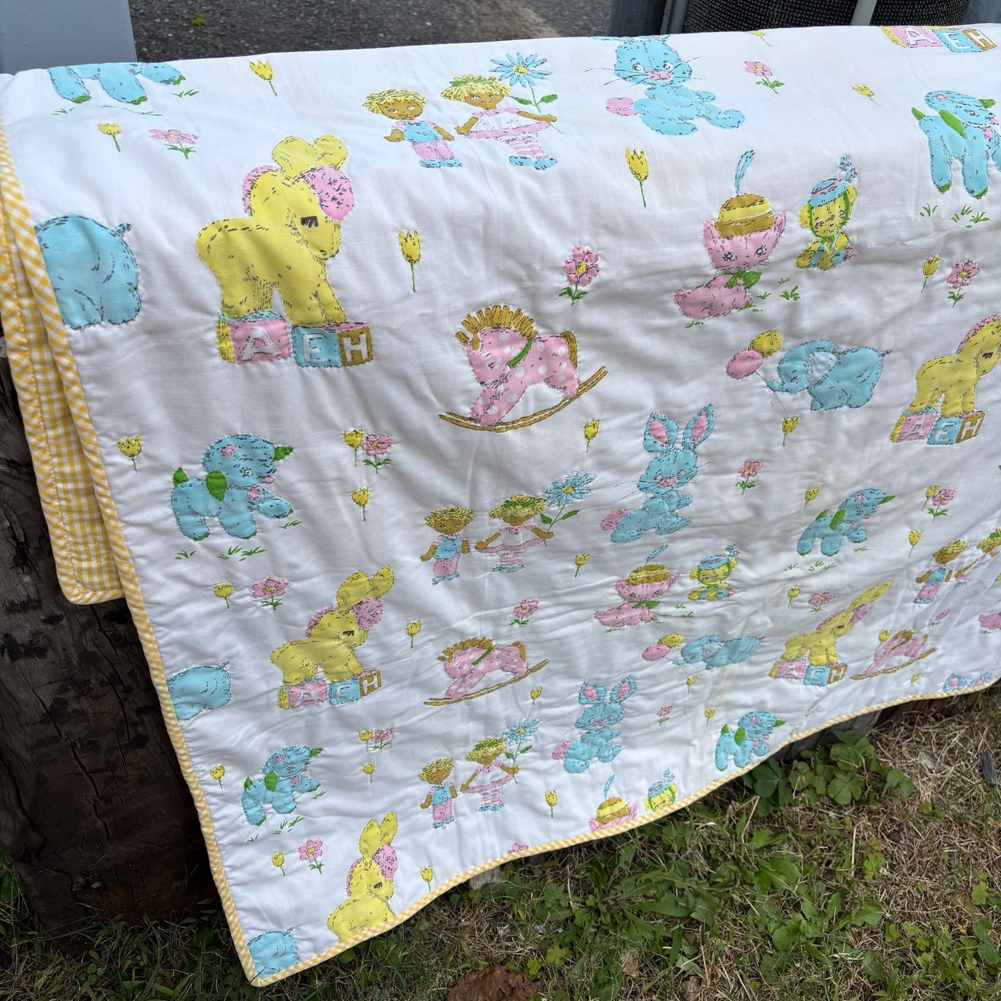 【1950s-1960s USA vintage】antique baby quilt