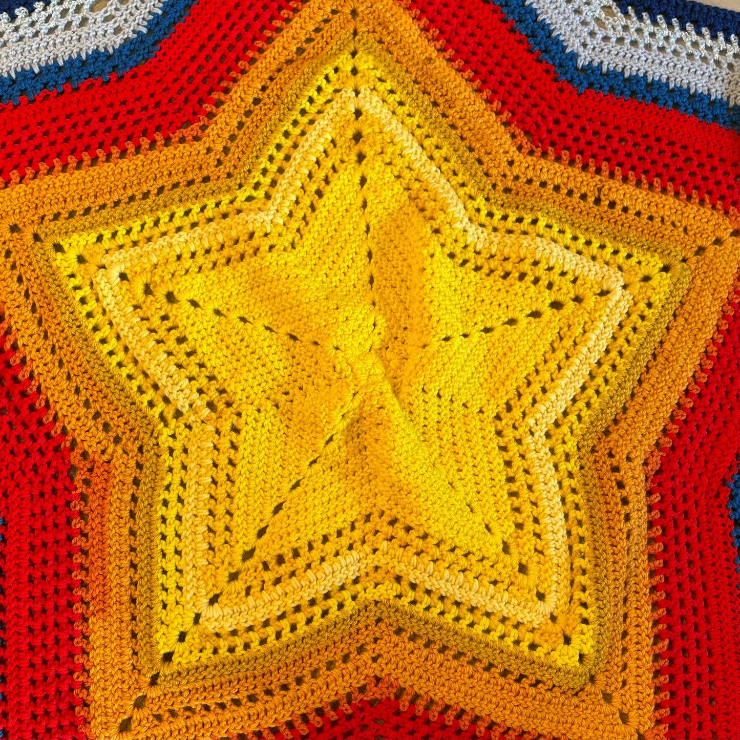 【USA vintage】granny blanket STAR