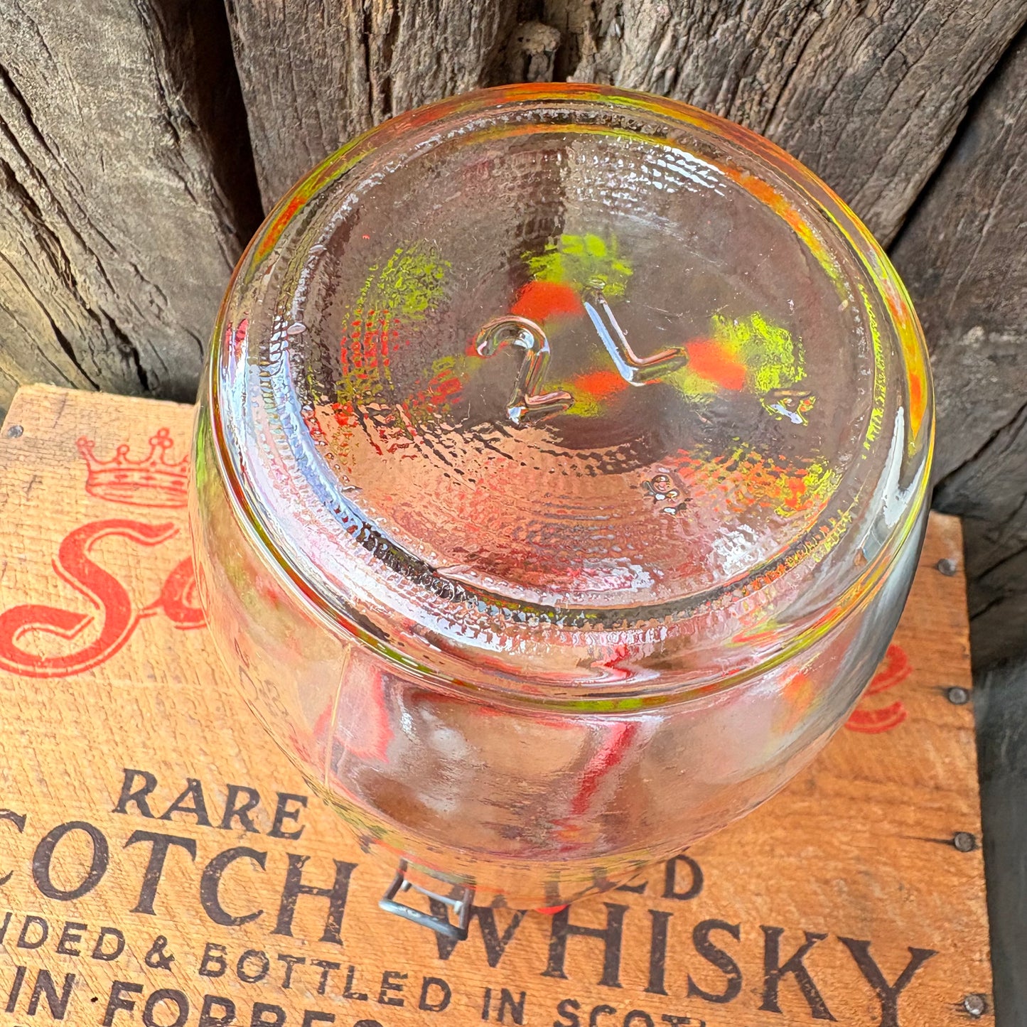 【1970s France vintage】ARC Rose Pattern Glass Canister