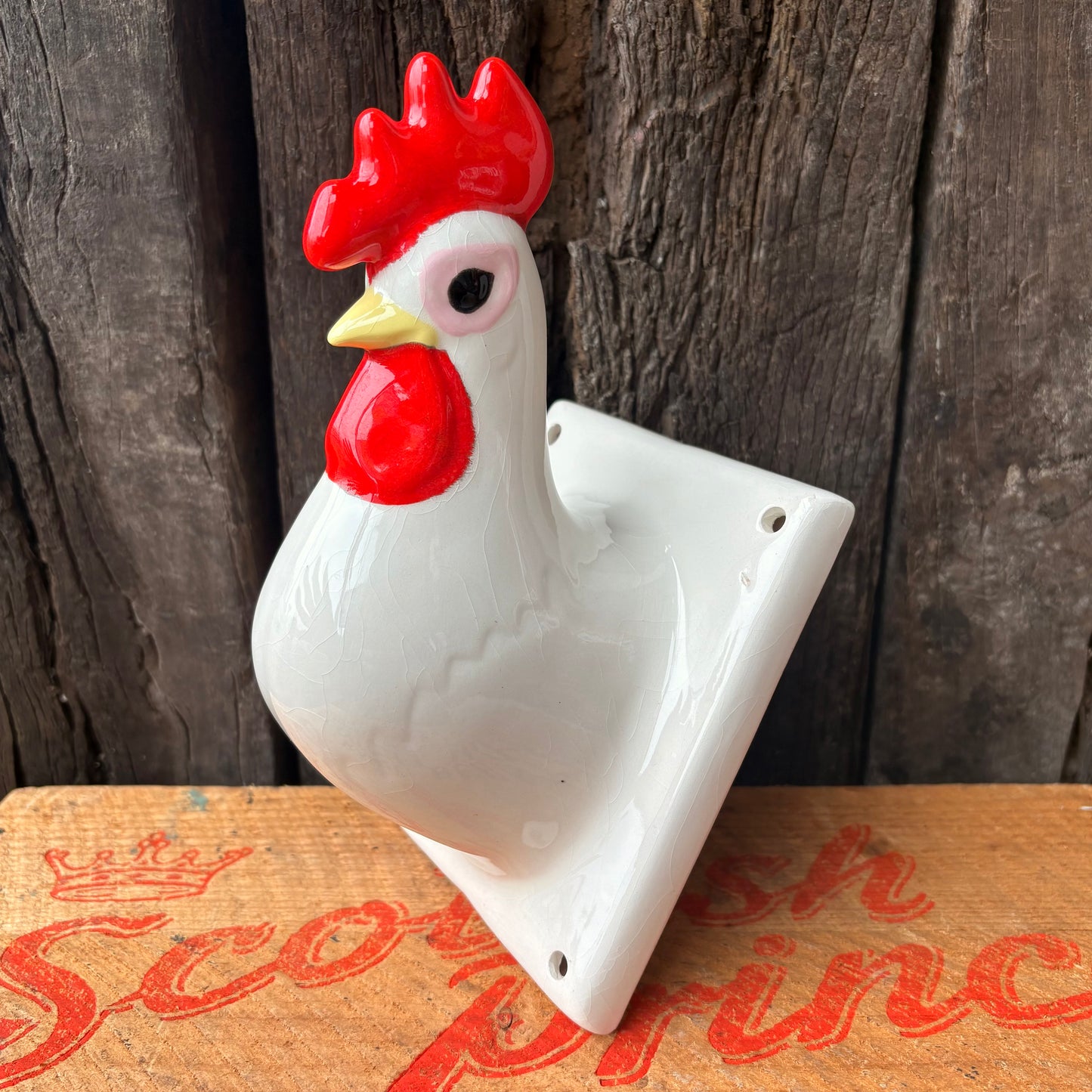 【USA Vintage】Ceramic RoosterWall Towel Holder