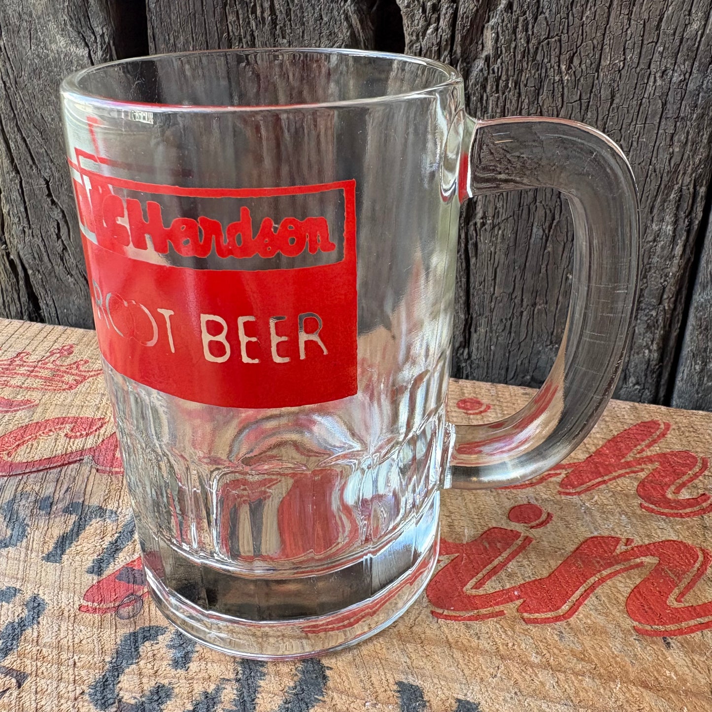 【1970s USA vintage】RICHardson ROOT BEER Advertising Glass Mug
