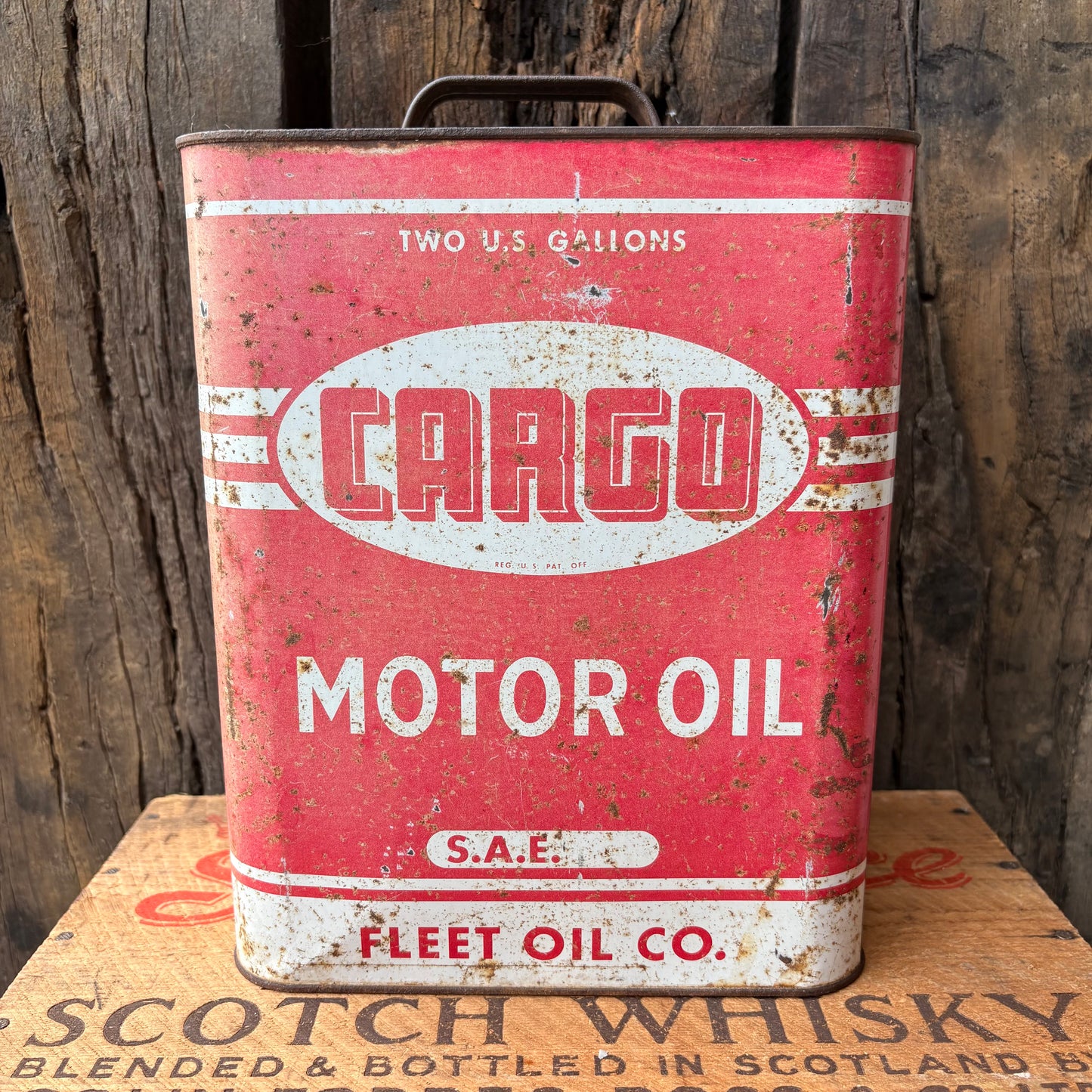 【USA vintage】Fleet Oil Co. CARGO MOTOR OIL Can