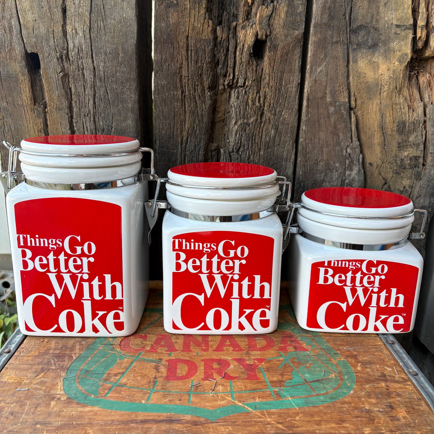 Coca-Cola “Things Go Better With Coke” canister set