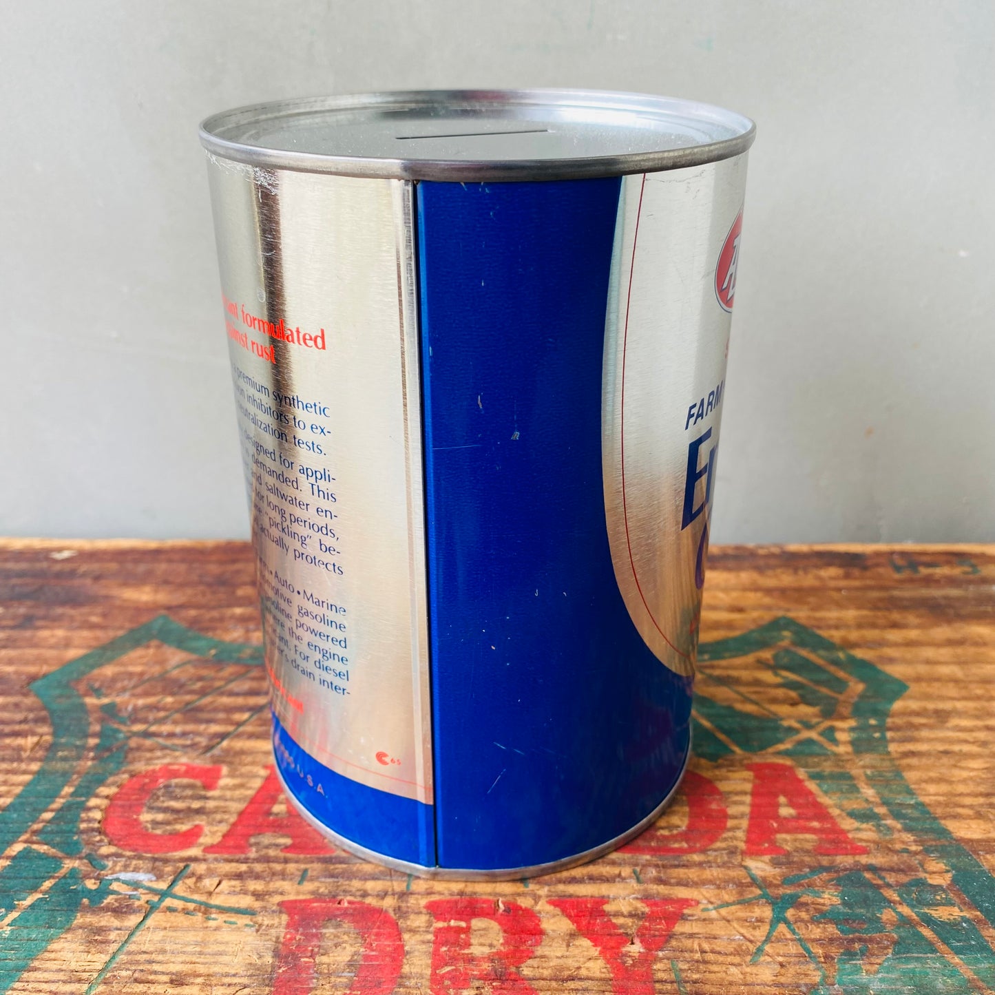 【USA vintage】AMS OIL can coin bank 2